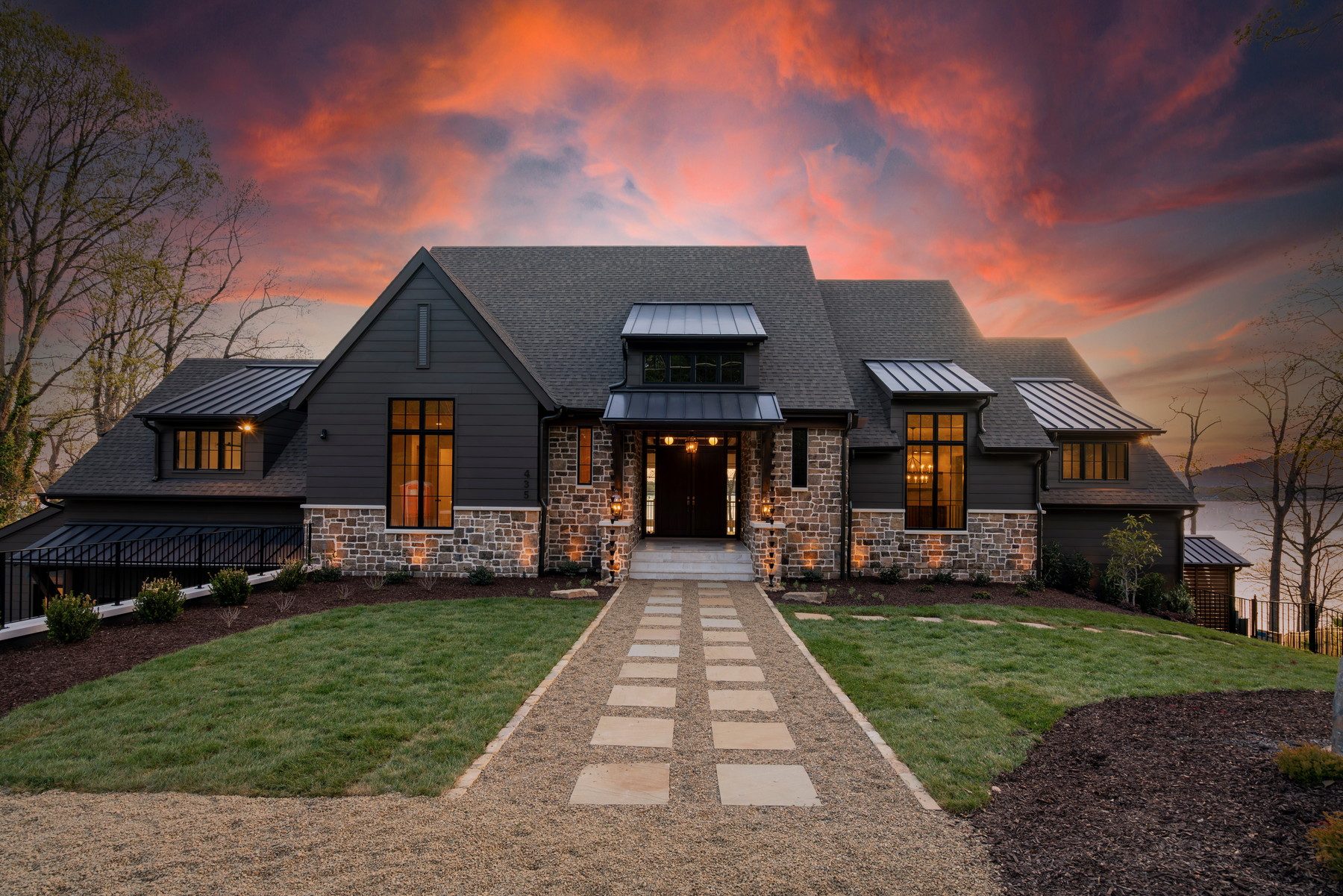An Artisan Custom Homes residence at dusk