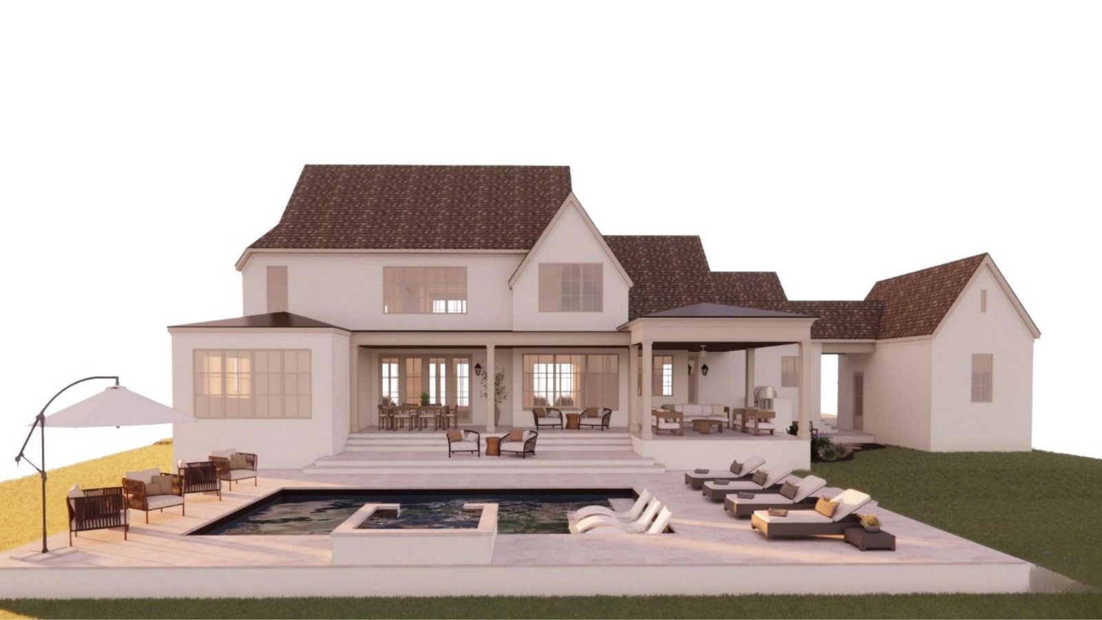 Denver No. 11 — rear elevation with pool and spa