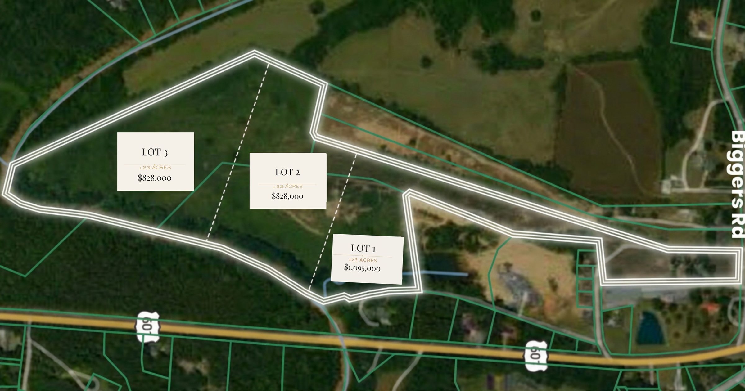 3500 Biggers Road — 23-acre lot concept