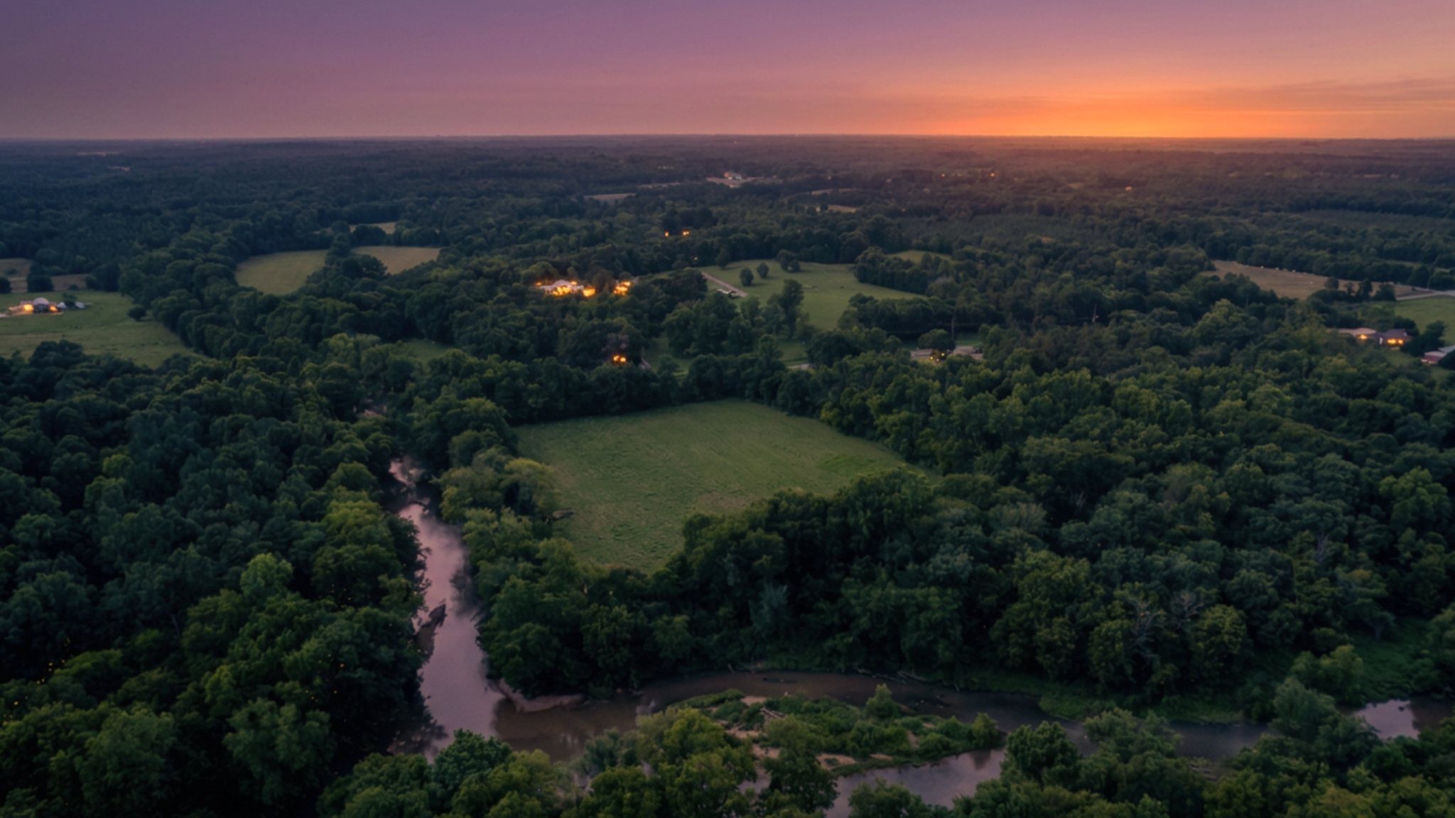 Day-to-night aerial transition over the Biggers Road assemblage